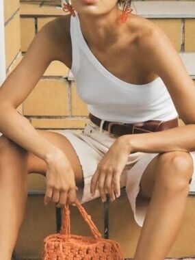 Zara Asymmetrical Knit Top - White